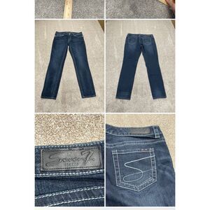 Seven7 womens skinny jeans sz 14 dark wash blue jeans stretch denim